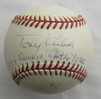 Tony Kubek Signed OML Baseball Inscribed "1957 Rookie of the Year" (JSA) at PristineAuction.com