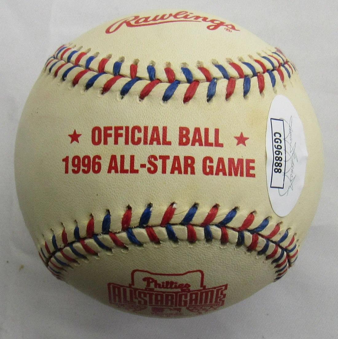 Jim Lonborg Signed 1996 All-Star Game Baseball Inscribed "Cy Young '67" (JSA) at PristineAuction.com Jim Lonborg Signed 1996 All-Star Game Baseball Inscribed "Cy Young '67" (JSA) at PristineAuction.com