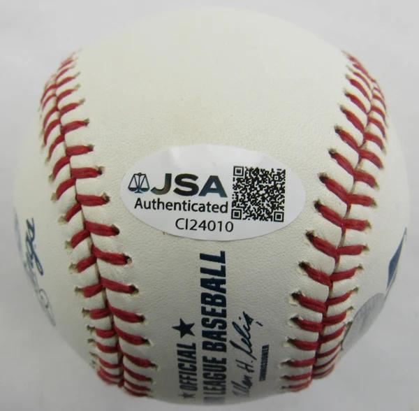 Darryl Strawberry & Jason Giambi Signed OML Baseball Inscribed "Everybody Deserves A 2nd Chance" (JSA) at PristineAuction.com Darryl Strawberry & Jason Giambi Signed OML Baseball Inscribed "Everybody Deserves A 2nd Chance" (JSA) at PristineAuction.com