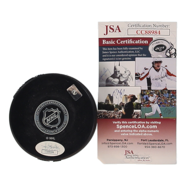 Lou Lamoriello Signed Maple Leafs Logo Hockey Puck Inscribed "HOF 09" (JSA) at PristineAuction.com Lou Lamoriello Signed Maple Leafs Logo Hockey Puck Inscribed "HOF 09" (JSA) at PristineAuction.com