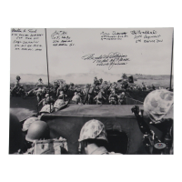 Iwo Jima Veterans 11x14 "Invasion" Photo Multi Signed By (6) WWII Veterans (PSA) at PristineAuction.com
