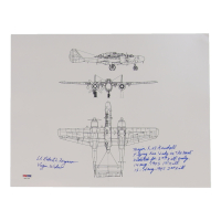 Robert Ferguson & Lee Kendall Signed 11x14 (PSA) P-61 Black Widow Pilots "Virgin Widow" & "Lady in the Dark" at PristineAuction.com