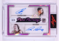 Stephen Curry / Rick Barry 2023 Pro Set Pure Pure Pairings Autographs Magenta Spectrum #PP13 #6/9 at PristineAuction.com