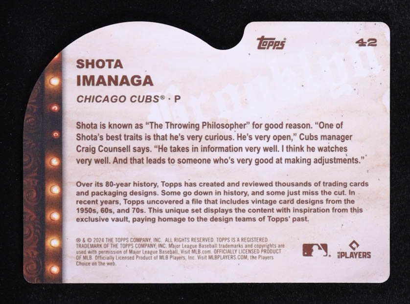Shota Imanaga 2024 Topps Brooklyn Collection #42 #9/20 RC at PristineAuction.com Shota Imanaga 2024 Topps Brooklyn Collection #42 #9/20 RC at PristineAuction.com