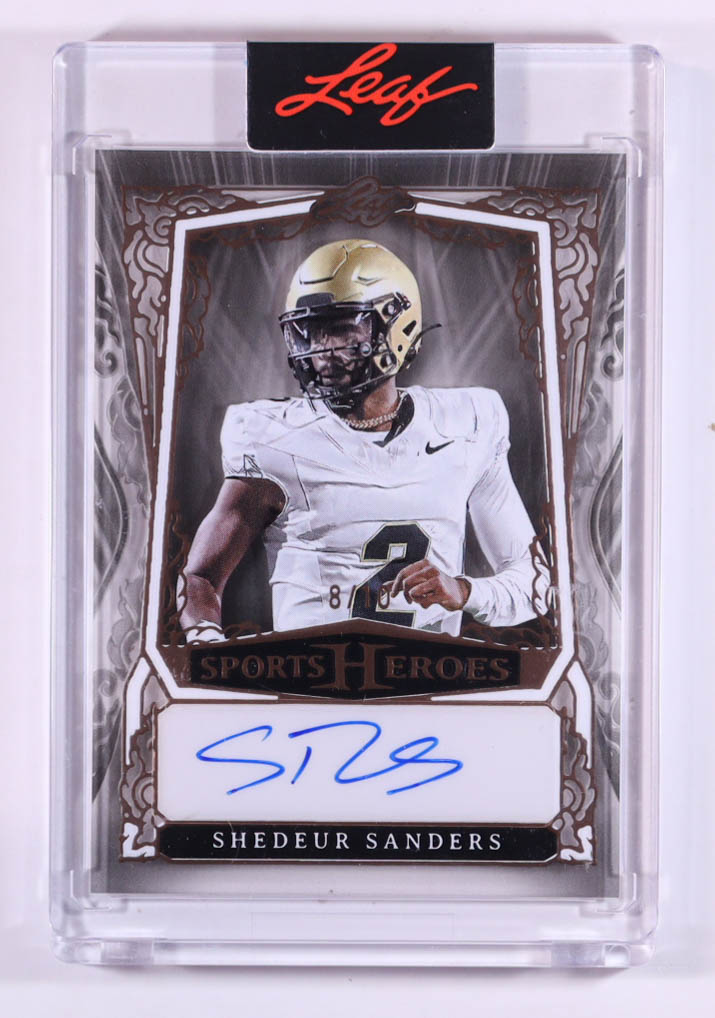 Shedeur Sanders 2025 Leaf Metal Sports Heroes Autographs Bronze #BASS1 #8/10 RC at PristineAuction.com Shedeur Sanders 2025 Leaf Metal Sports Heroes Autographs Bronze #BASS1 #8/10 RC at PristineAuction.com