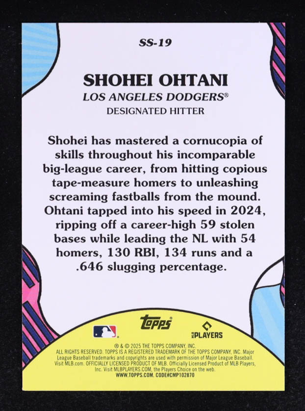 Shohei Ohtani 2025 Topps Summer Superstars #SS-19 at PristineAuction.com Shohei Ohtani 2025 Topps Summer Superstars #SS-19 at PristineAuction.com