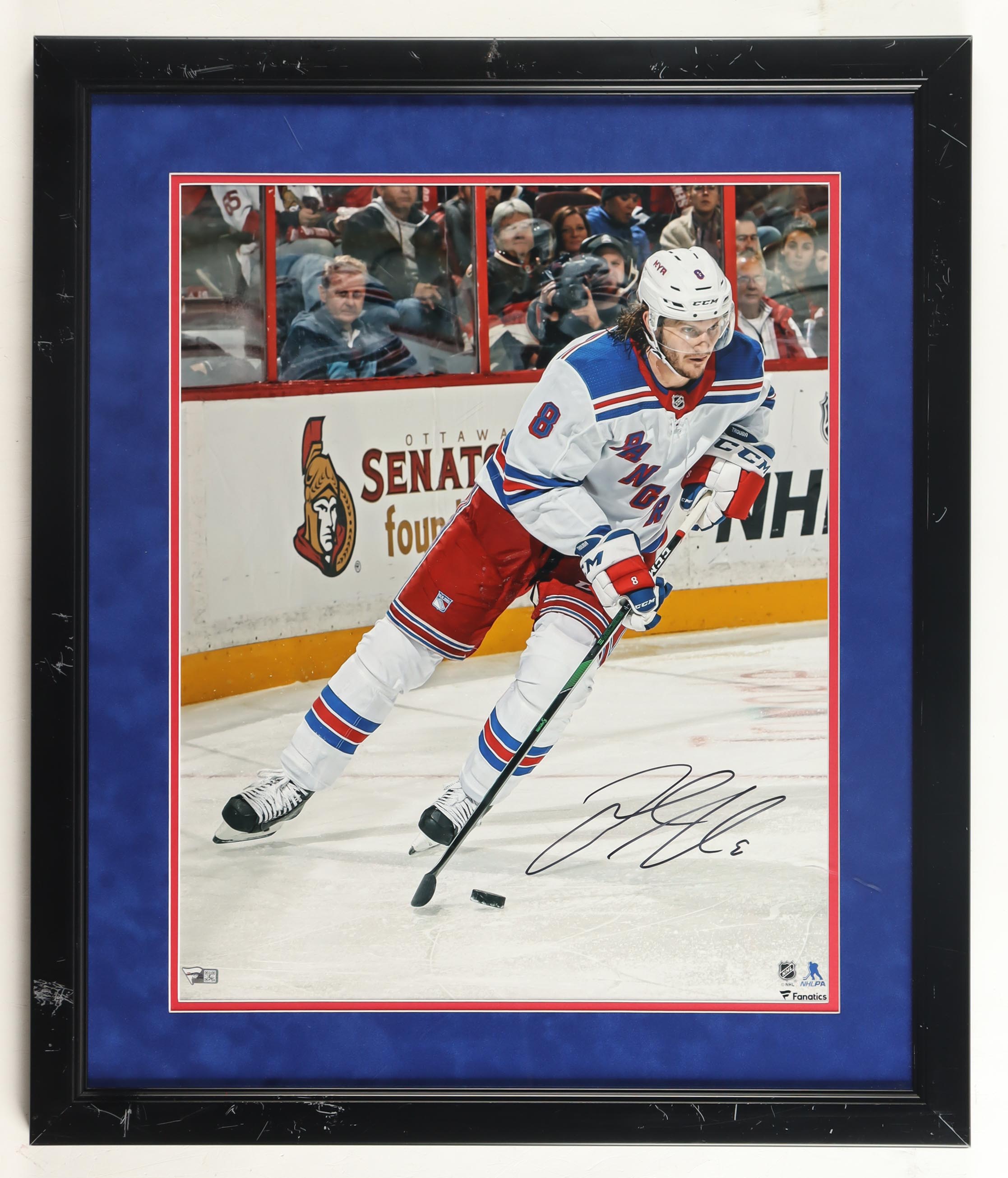 Jacob Trouba Signed Rangers Custom Framed Photo (Fanatics) at PristineAuction.com Jacob Trouba Signed Rangers Custom Framed Photo (Fanatics) at PristineAuction.com