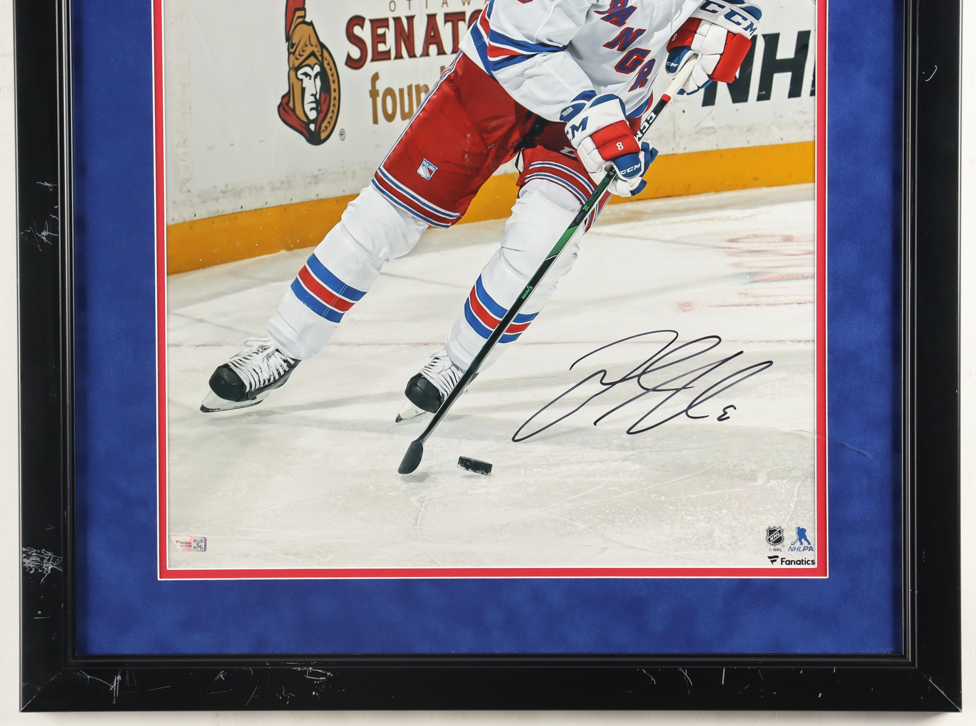 Jacob Trouba Signed Rangers Custom Framed Photo (Fanatics) at PristineAuction.com Jacob Trouba Signed Rangers Custom Framed Photo (Fanatics) at PristineAuction.com