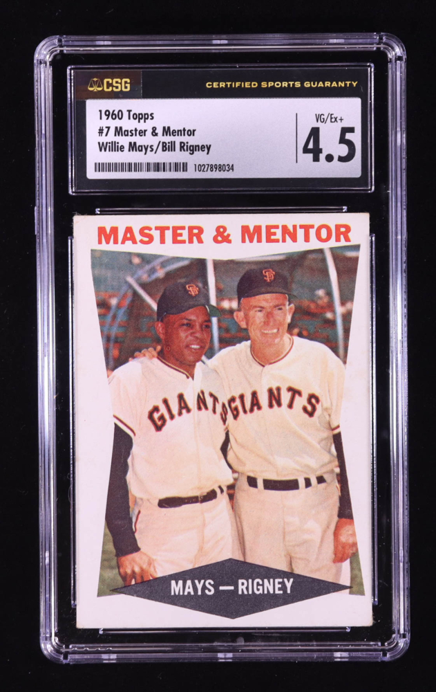 Willie Mays / Bill Rigney 1960 Topps #7 Master and Mentor (CSG 4.5)