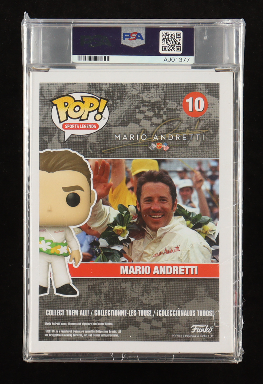 Mario Andretti Signed #10 Funko Pop! Vinyl Figure (PSA) at PristineAuction.com Mario Andretti Signed #10 Funko Pop! Vinyl Figure (PSA) at PristineAuction.com