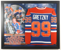 Wayne Gretzky Signed Oilers Custom Framed Jersey (PSA) at PristineAuction.com