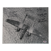 WWII P-61 Pilots Multi Signed 11x14 Photo (PSA) x7 P-61 Pilots at PristineAuction.com