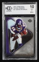 Adrian Peterson 2007 Upper Deck Rookie Premiere #21 RC (BCCG 10) at PristineAuction.com