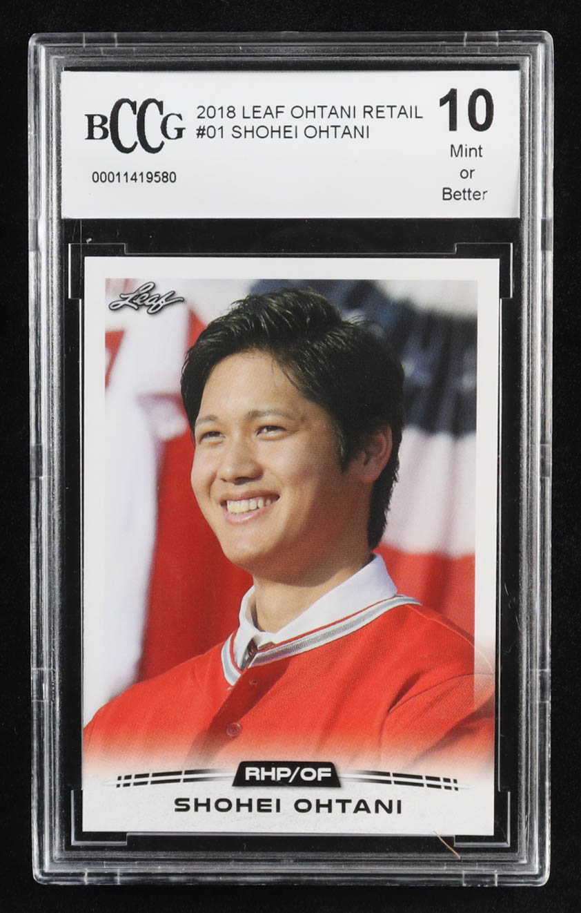 Shohei Ohtani 2018 Leaf Ohtani Retail #01 RC (BCCG 10) at PristineAuction.com Shohei Ohtani 2018 Leaf Ohtani Retail #01 RC (BCCG 10) at PristineAuction.com