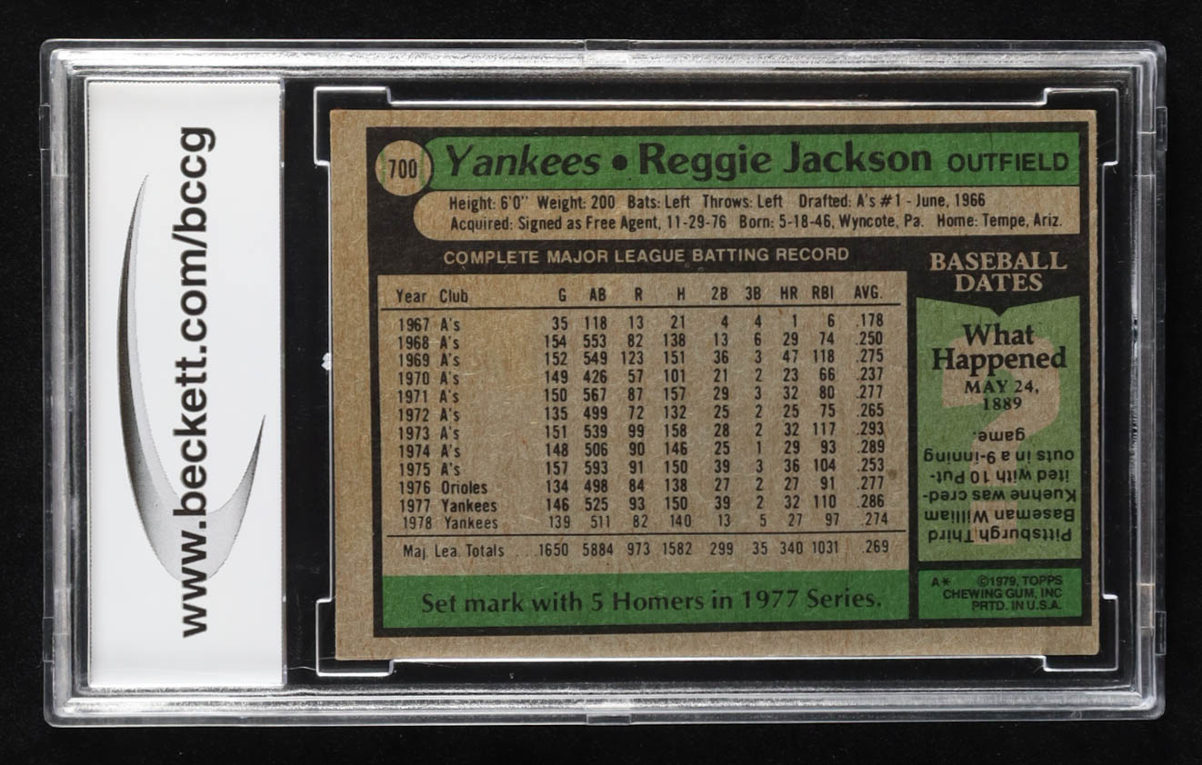 Reggie Jackson 1979 Topps #700 DP (BCCG 8) at PristineAuction.com Reggie Jackson 1979 Topps #700 DP (BCCG 8) at PristineAuction.com