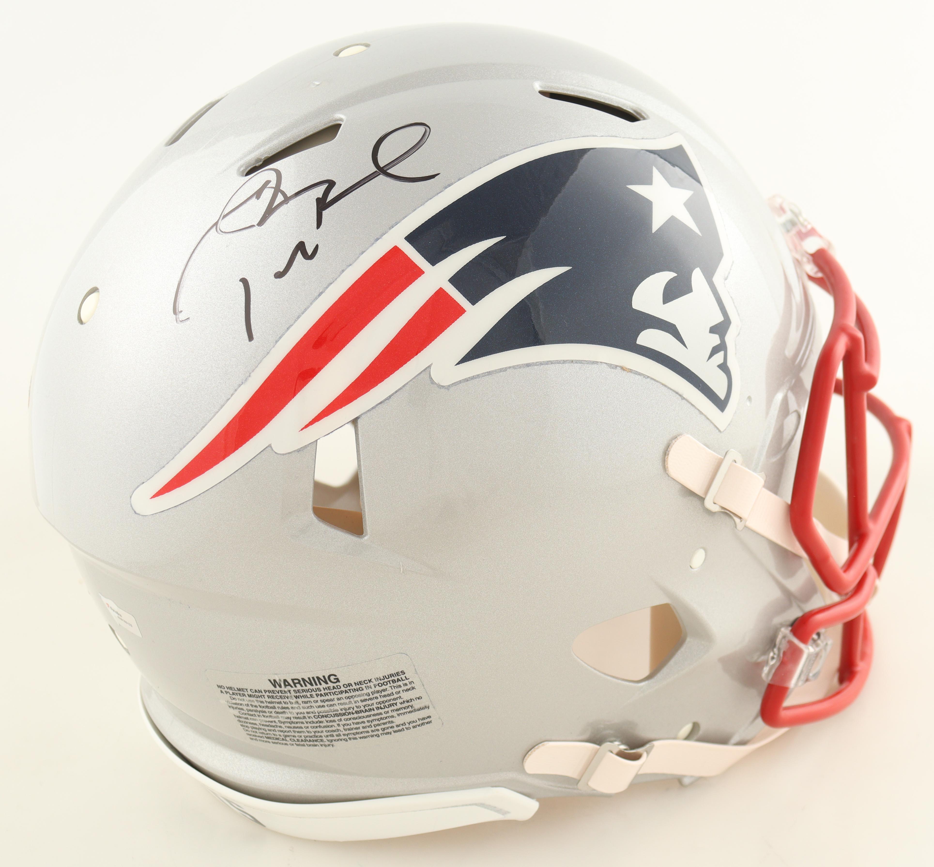 Tom Brady Signed Patriots Full-Size Authentic On-Field Speed Helmet (Fanatics & GOAT) at PristineAuction.com Tom Brady Signed Patriots Full-Size Authentic On-Field Speed Helmet (Fanatics & GOAT) at PristineAuction.com