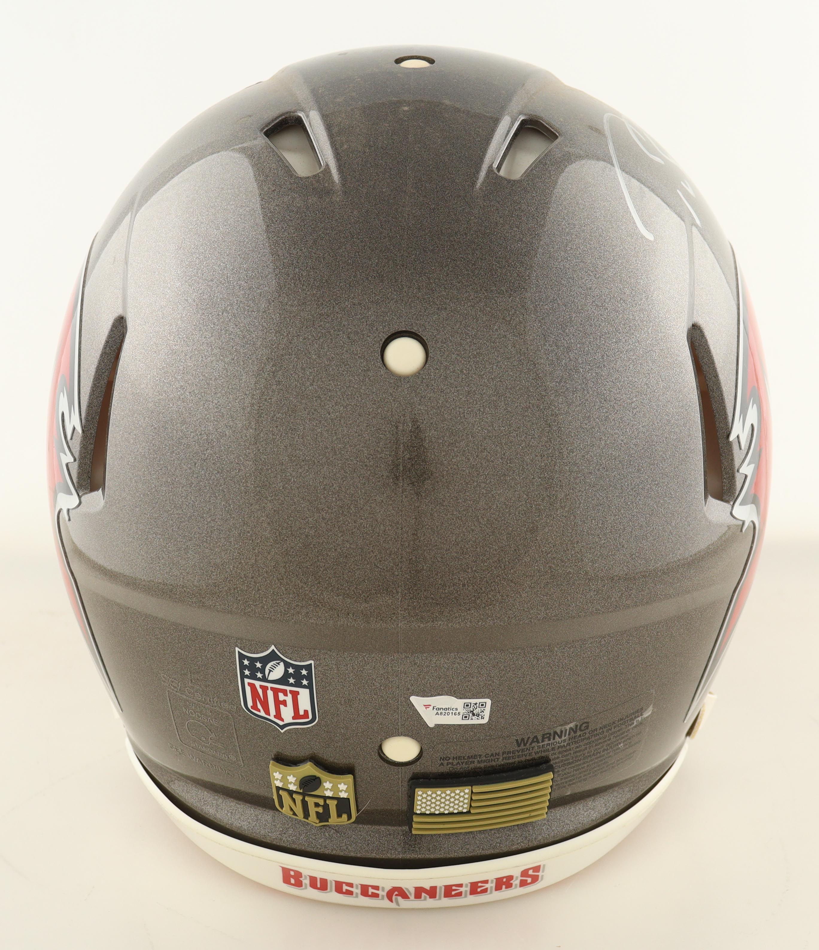 Tom Brady Signed Buccaneers Full-Size Authentic On-Field Speed Helmet with Custom Visor & 3-D Bumpers (Fanatics & GOAT) at PristineAuction.com Tom Brady Signed Buccaneers Full-Size Authentic On-Field Speed Helmet with Custom Visor & 3-D Bumpers (Fanatics & GOAT) at PristineAuction.com