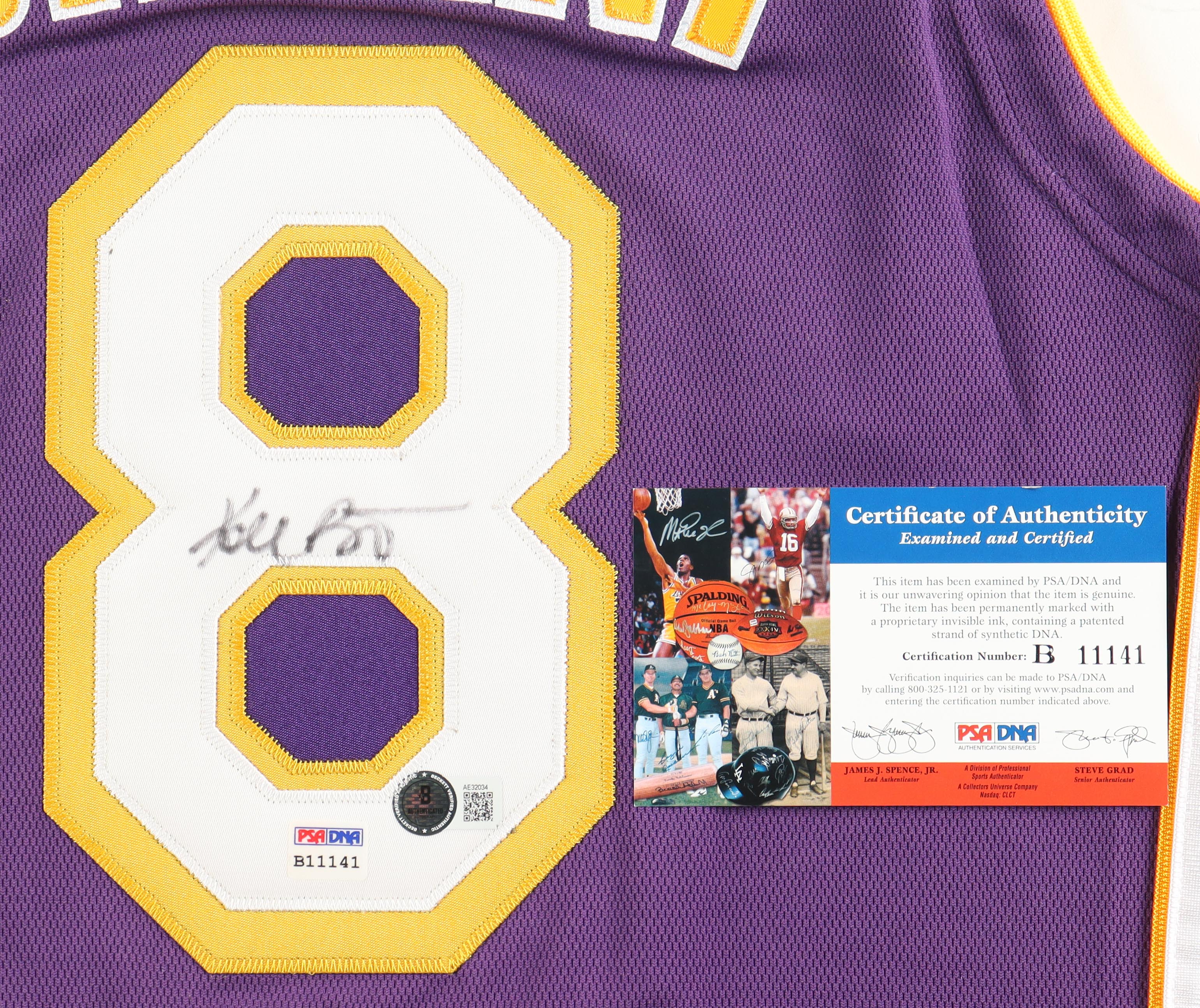 Kobe Bryant Signed LE 2000-01 Lakers Mitchell & Ness Jersey with NBA Finals Patch #7/8 (PSA & Beckett) at PristineAuction.com Kobe Bryant Signed LE 2000-01 Lakers Mitchell & Ness Jersey with NBA Finals Patch #7/8 (PSA & Beckett) at PristineAuction.com