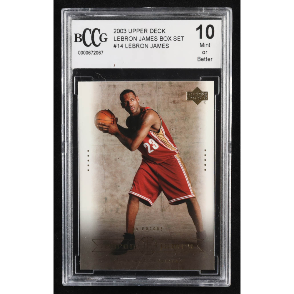 Lebron James 2003 Upper Deck Box Set #14 RC (BCCG 10) at PristineAuction.com