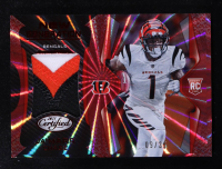 Ja'Marr Chase 2021 Certified New Generation Jerseys Mirror Red Etch #7 RC #9/35 at PristineAuction.com