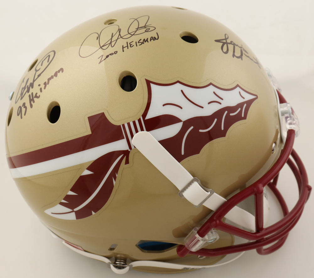 Charlie Ward, Chris Weinke & Jameis Winston Signed Florida State Seminoles Full-Size Helmet Inscribed "93 Heisman" & "2000 Heisman" (JSA) at PristineAuction.com Charlie Ward, Chris Weinke & Jameis Winston Signed Florida State Seminoles Full-Size Helmet Inscribed "93 Heisman" & "2000 Heisman" (JSA) at PristineAuction.com