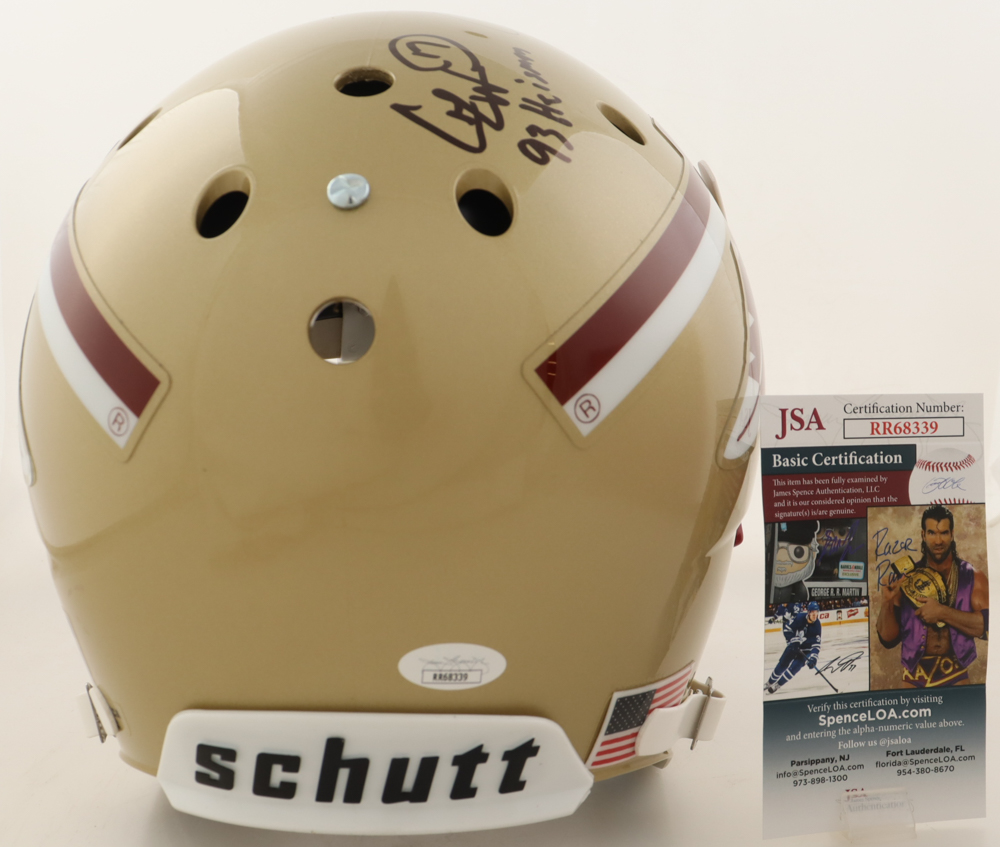 Charlie Ward, Chris Weinke & Jameis Winston Signed Florida State Seminoles Full-Size Helmet Inscribed "93 Heisman" & "2000 Heisman" (JSA) at PristineAuction.com Charlie Ward, Chris Weinke & Jameis Winston Signed Florida State Seminoles Full-Size Helmet Inscribed "93 Heisman" & "2000 Heisman" (JSA) at PristineAuction.com