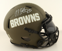 Myles Garrett Signed Browns Full-Size Authentic On-Field Salute to Service Alternate Speed Helmet With Visor (Beckett) at PristineAuction.com