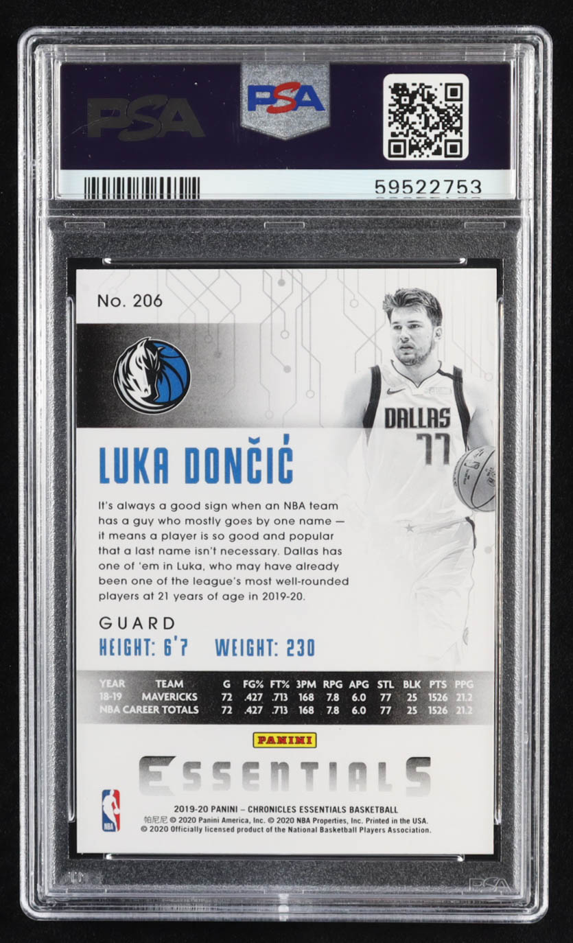 Luka Doncic 2019-20 Panini Chronicles Pink #206 Essentials (PSA 10) at PristineAuction.com Luka Doncic 2019-20 Panini Chronicles Pink #206 Essentials (PSA 10) at PristineAuction.com