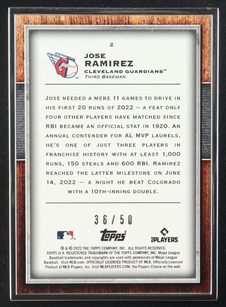 Jose Ramirez 2022 Topps Transcendent #2 #36/50 at PristineAuction.com Jose Ramirez 2022 Topps Transcendent #2 #36/50 at PristineAuction.com