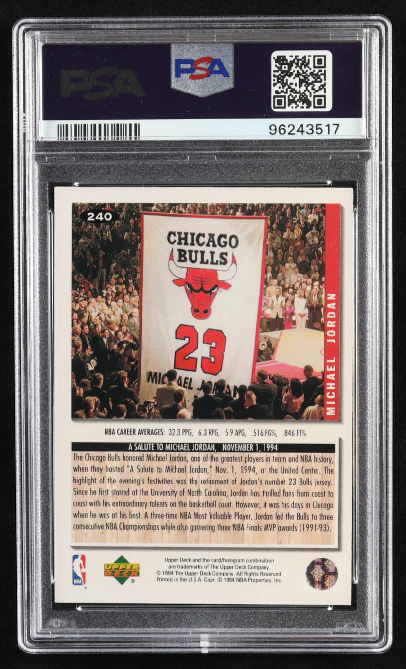 Michael Jordan 1994-95 Collector's Choice #240 (PSA 9) at PristineAuction.com Michael Jordan 1994-95 Collector's Choice #240 (PSA 9) at PristineAuction.com
