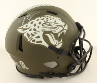 Travis Etienne Jr. Signed Jaguars Full-Size Authentic On-Field Salute To Service Alternate Speed Helmet (JSA) at PristineAuction.com
