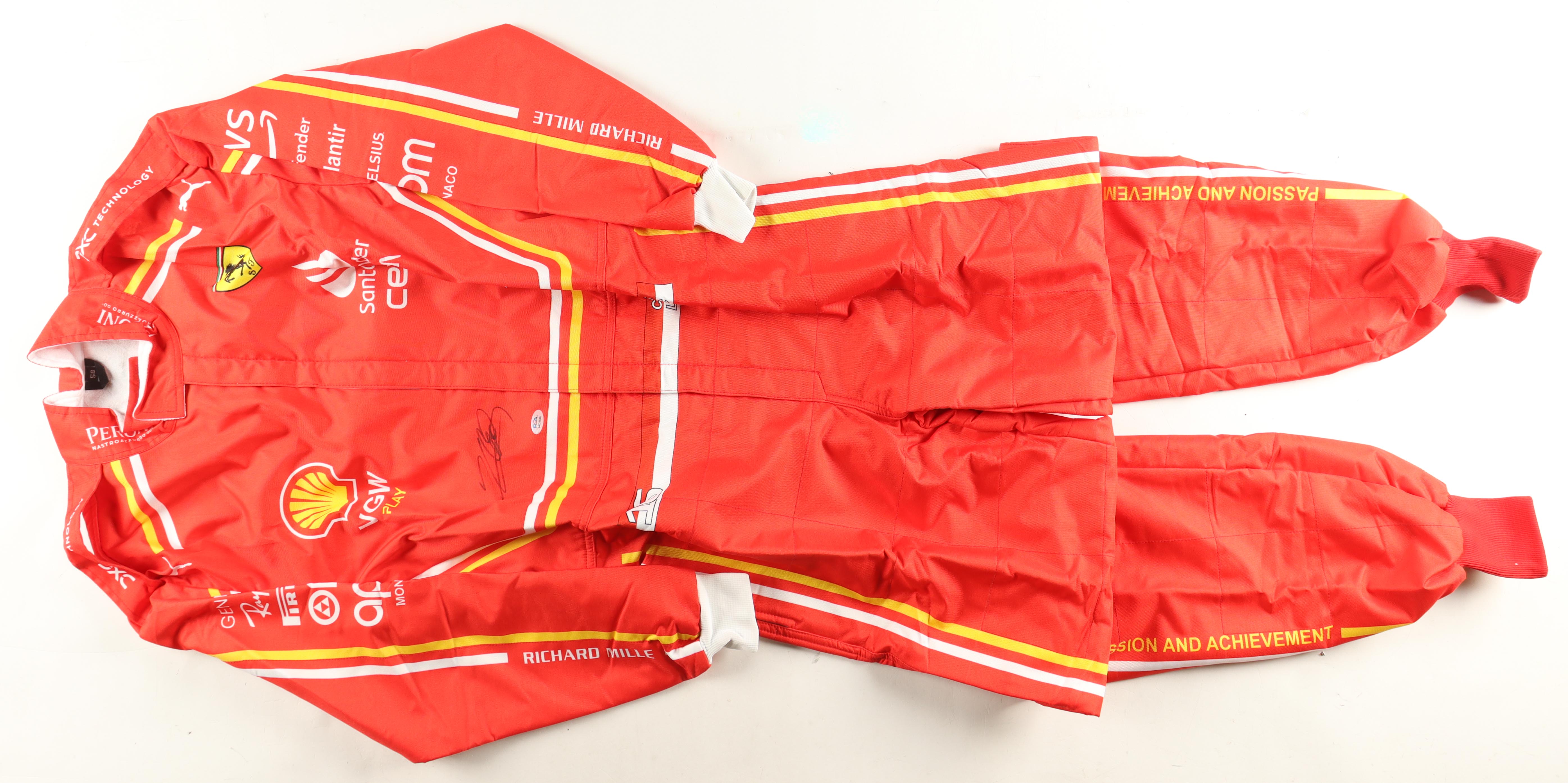 Charles Leclerc Signed Ferrari Full-Size Racing Suit with Carrying Bag (PSA) at PristineAuction.com Charles Leclerc Signed Ferrari Full-Size Racing Suit with Carrying Bag (PSA) at PristineAuction.com