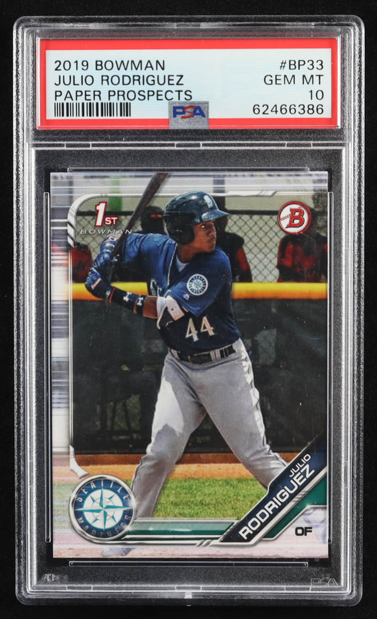 Julio Rodriguez 2019 Bowman Prospects #BP33 RC (PSA 10) at PristineAuction.com Julio Rodriguez 2019 Bowman Prospects #BP33 RC (PSA 10) at PristineAuction.com