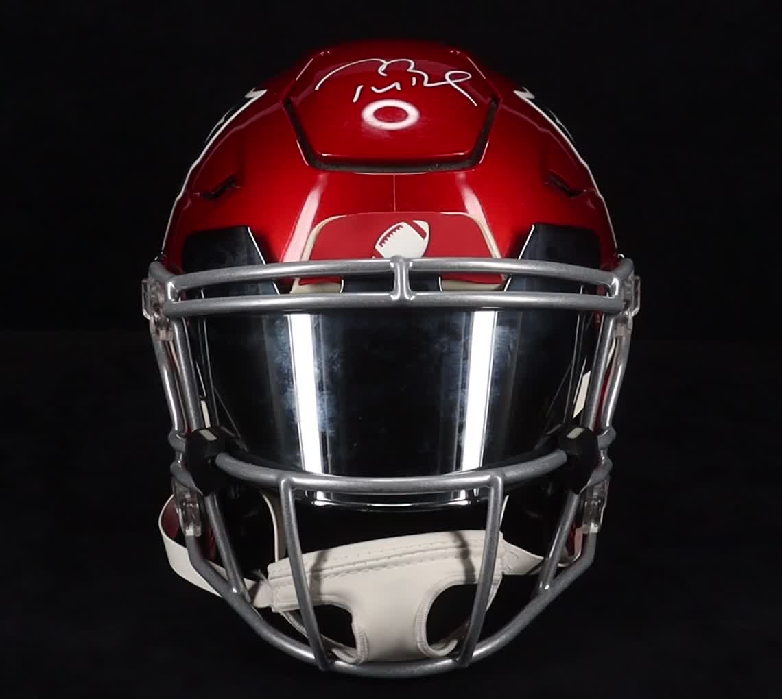 Tom Brady Signed Patriots Full-Size Authentic On-Field Flash Alternate Speedflex Helmet with Custom Visor & 3-D Bumpers (Fanatics & GOAT) at PristineAuction.com