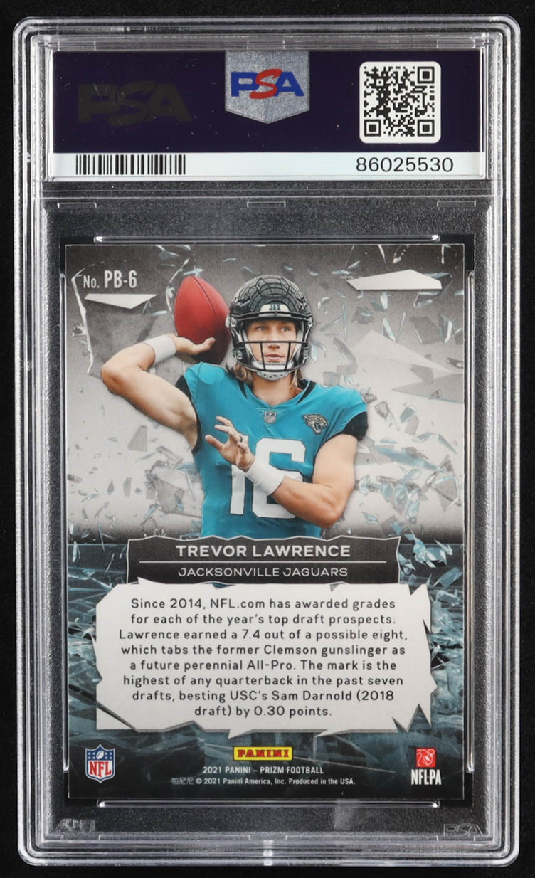 Trevor Lawrence 2021 Panini Prizm Prizm Break #6 RC (PSA 10) at PristineAuction.com Trevor Lawrence 2021 Panini Prizm Prizm Break #6 RC (PSA 10) at PristineAuction.com
