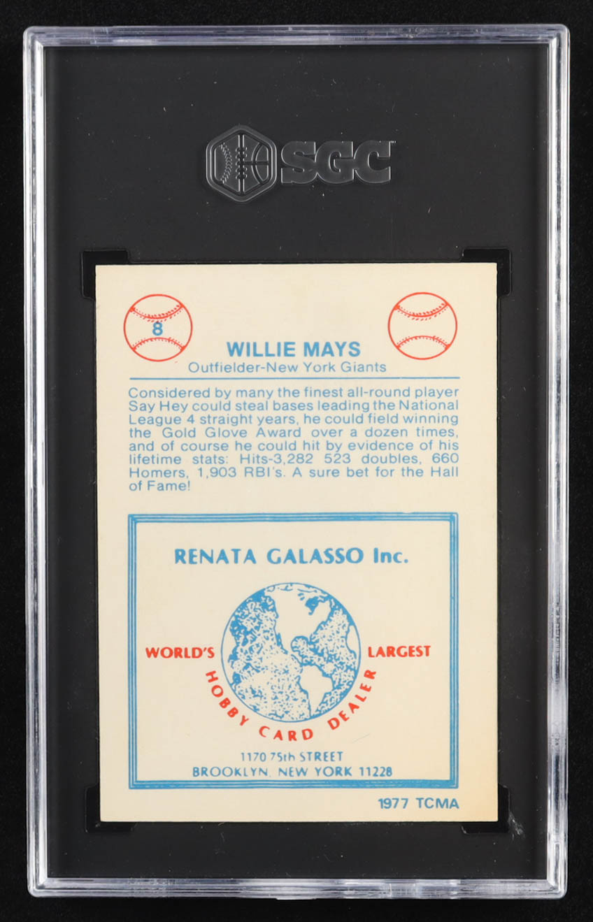 Willie Mays 1977-81 Giants 1962 TCMA #8 Renata Galasso (SGC 9) at PristineAuction.com Willie Mays 1977-81 Giants 1962 TCMA #8 Renata Galasso (SGC 9) at PristineAuction.com