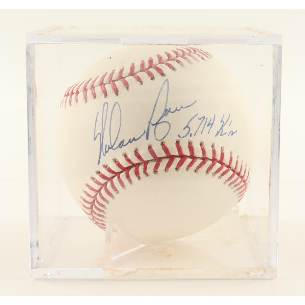 Nolan Ryan Signed OML Baseball with Display Case Inscribed "5,714 K's" (Ryan) at PristineAuction.com