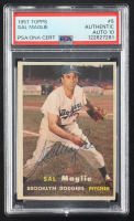 Sal Maglie Signed 1957 Topps #5 (PSA 10) at PristineAuction.com