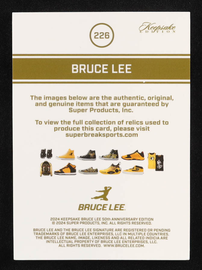 Bruce Lee 2024 Keepsake Edition Relics Silver #226 at PristineAuction.com Bruce Lee 2024 Keepsake Edition Relics Silver #226 at PristineAuction.com