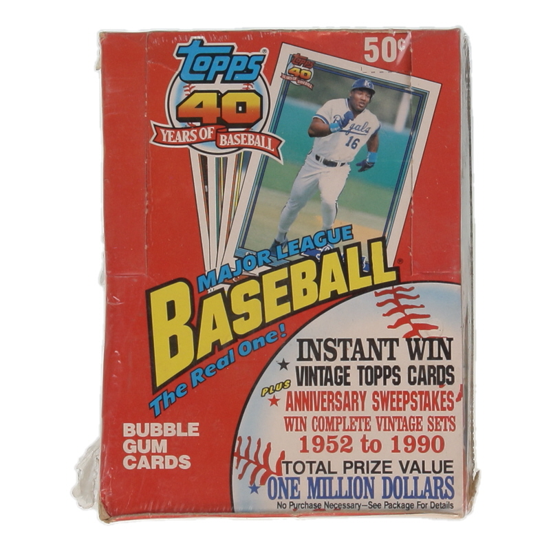 1991 Topps 40 Years of Baseball Wax Box with (36) Packs at PristineAuction.com 1991 Topps 40 Years of Baseball Wax Box with (36) Packs at PristineAuction.com