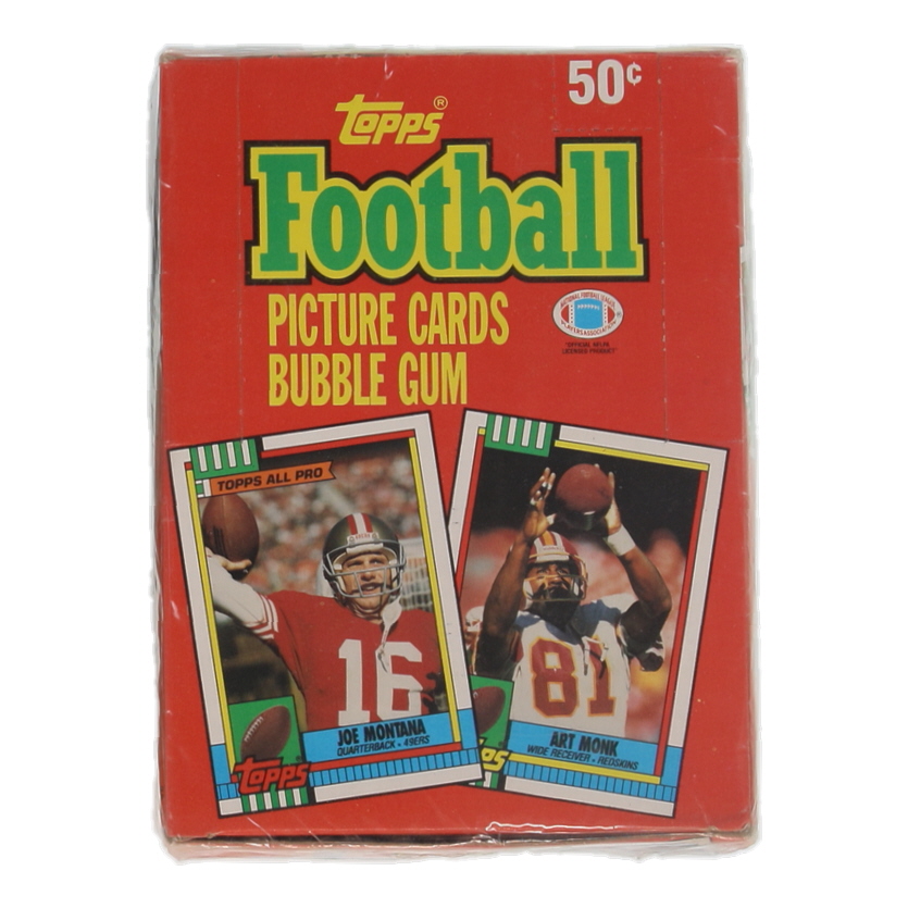 1990 Topps Football Wax Box with (36) Packs at PristineAuction.com 1990 Topps Football Wax Box with (36) Packs at PristineAuction.com