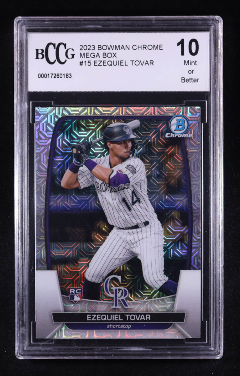 Ezequiel Tovar 2023 Bowman Chrome Mega Box #15 RC (BCCG 10) at PristineAuction.com Ezequiel Tovar 2023 Bowman Chrome Mega Box #15 RC (BCCG 10) at PristineAuction.com