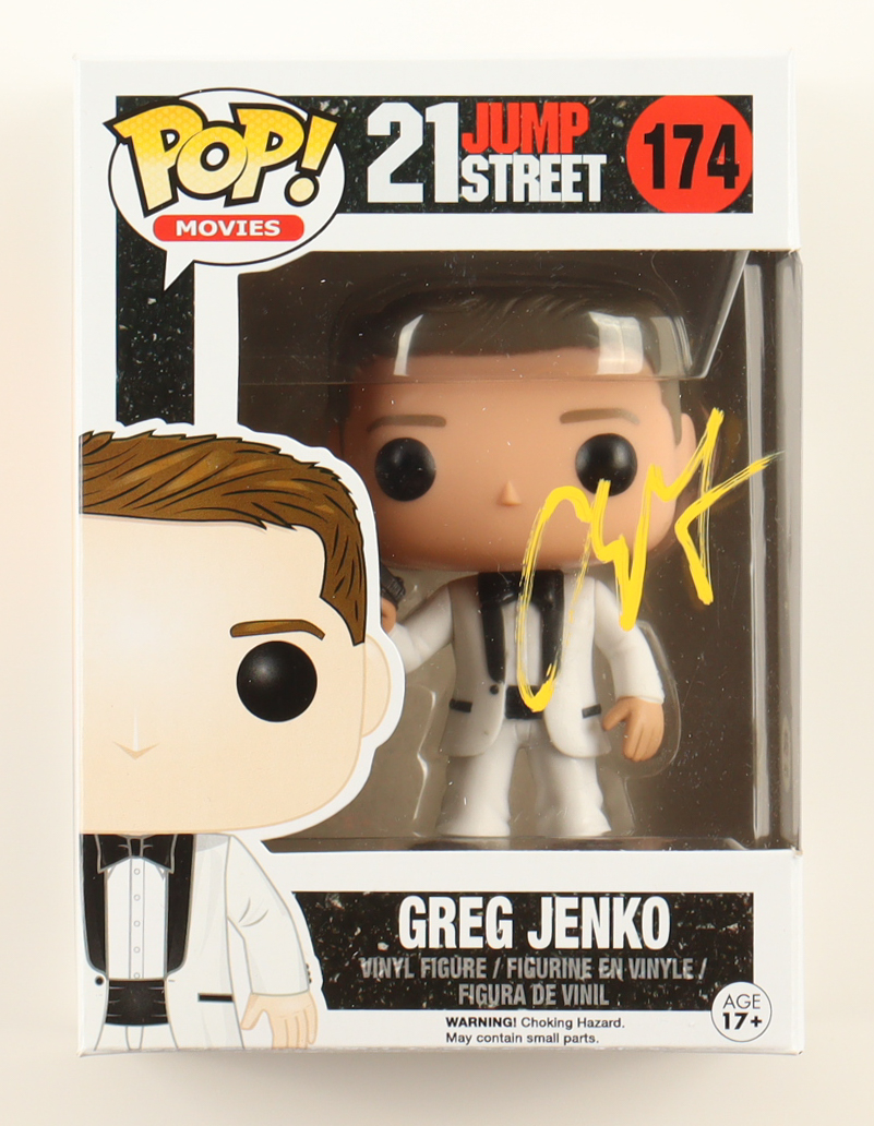 Channing Tatum Signed "21 Jump Street" #174 Greg Jenko Funko Pop! Vinyl Figure (ACOA) at PristineAuction.com Channing Tatum Signed "21 Jump Street" #174 Greg Jenko Funko Pop! Vinyl Figure (ACOA) at PristineAuction.com