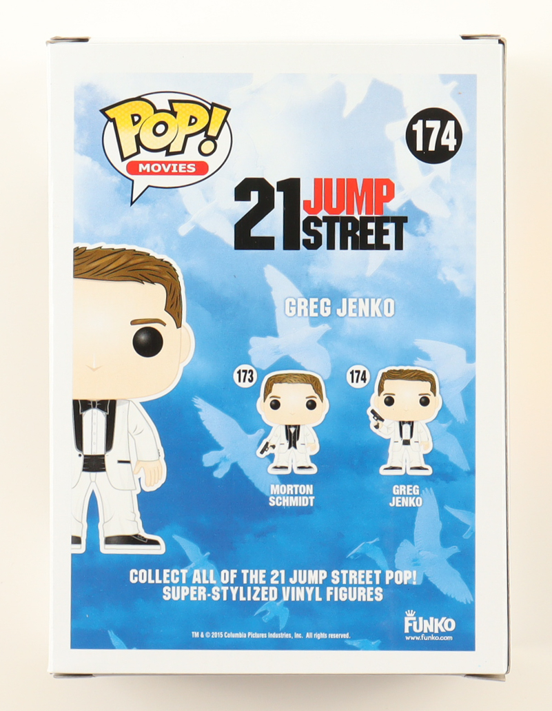 Channing Tatum Signed "21 Jump Street" #174 Greg Jenko Funko Pop! Vinyl Figure (ACOA) at PristineAuction.com Channing Tatum Signed "21 Jump Street" #174 Greg Jenko Funko Pop! Vinyl Figure (ACOA) at PristineAuction.com
