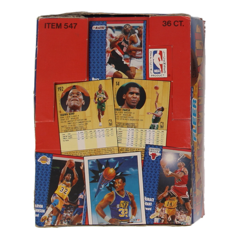 1991-92 Fleer Basketball Wax Box of (36) Packs at PristineAuction.com 1991-92 Fleer Basketball Wax Box of (36) Packs at PristineAuction.com