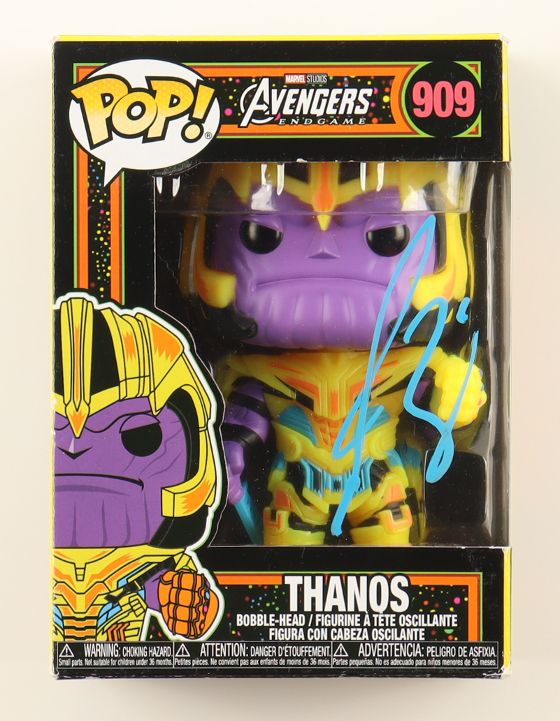 Josh Brolin Signed "Avengers: Endgame" #909 Thanos Bobble-Head Funko Pop! Vinyl Figure (ACOA) at PristineAuction.com Josh Brolin Signed "Avengers: Endgame" #909 Thanos Bobble-Head Funko Pop! Vinyl Figure (ACOA) at PristineAuction.com