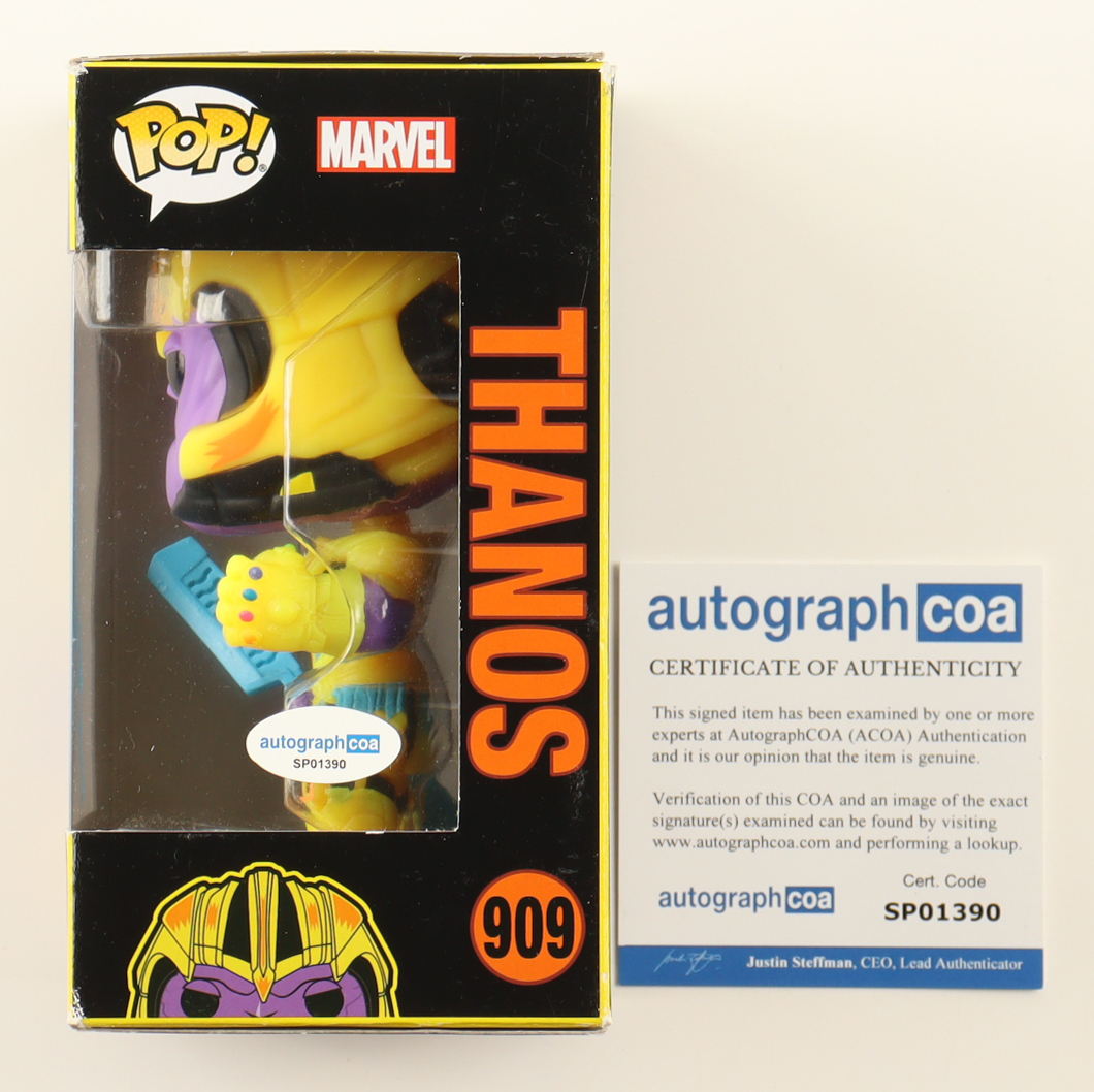 Josh Brolin Signed "Avengers: Endgame" #909 Thanos Bobble-Head Funko Pop! Vinyl Figure (ACOA) at PristineAuction.com Josh Brolin Signed "Avengers: Endgame" #909 Thanos Bobble-Head Funko Pop! Vinyl Figure (ACOA) at PristineAuction.com
