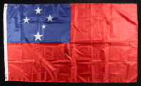 Nico Iamaleava Signed Flag of Samoa Inscribed "The Throwing Samoan!" (JSA) at PristineAuction.com