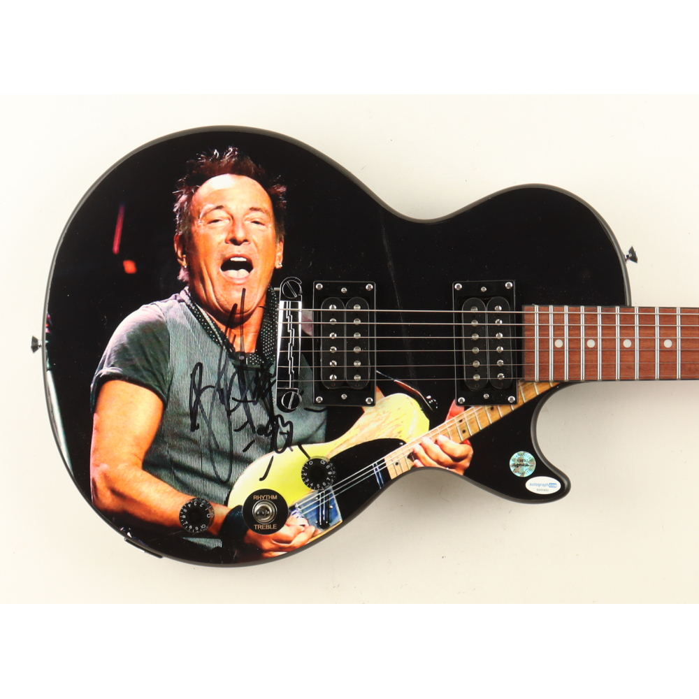 Springsteen Autograph Bruce Springsteen Signed Custom Les Paul Electric Guitar (AutographCOA ...