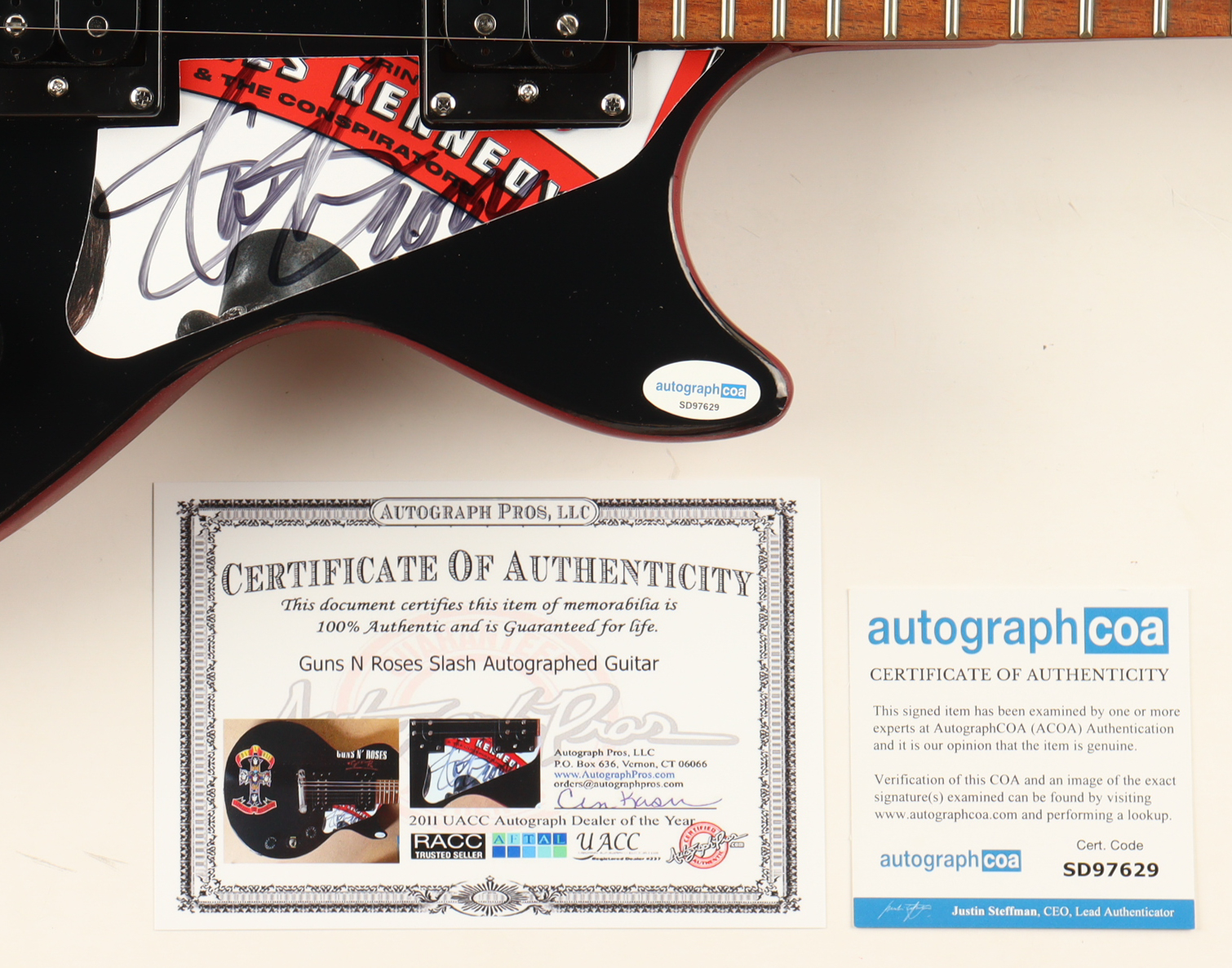 Slash Signed 41" Custom Epiphone Electric Guitar Inscribed "2022" (AutographCOA) at PristineAuction.com Slash Signed 41" Custom Epiphone Electric Guitar Inscribed "2022" (AutographCOA) at PristineAuction.com